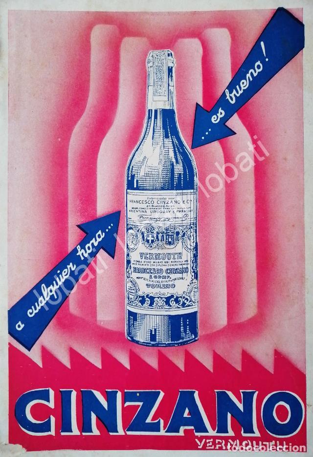 Sammeln von Plakaten: CARTEL ANTIGUO ORIGINAL DE AFICHE ART NOUVEAU VINOS CINZANO 1920s /439