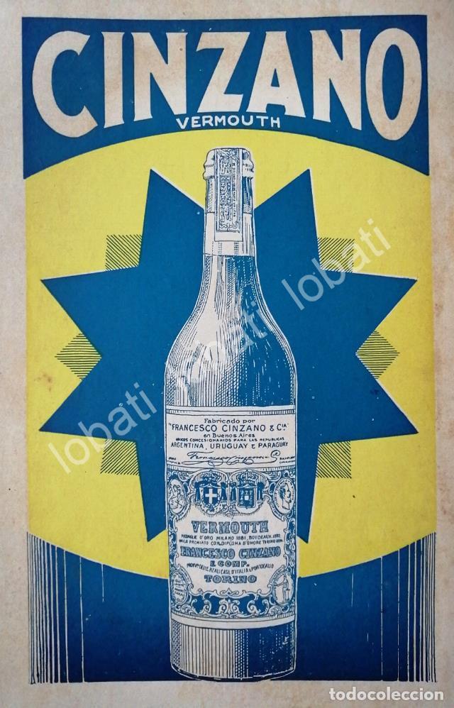 Sammeln von Plakaten: CARTEL ANTIGUO ORIGINAL DE AFICHE ART NOUVEAU VINOS CINZANO 1920s /438