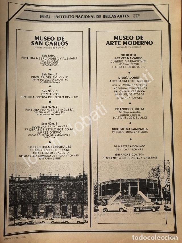 Sammeln von Plakaten: CARTEL ANTIGUO ORIGINAL DE INBA. EXPOSICIONES MUSEO SAN CARLOS Y ARTE MODERNO 1978