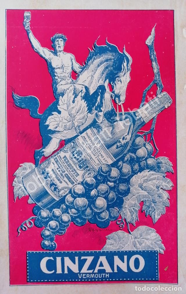 Sammeln von Plakaten: CARTEL ANTIGUO ORIGINAL DE AFICHE ART NOUVEAU VINOS CINZANO 1920s /449