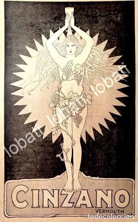 Sammeln von Plakaten: CARTEL ANTIGUO ORIGINAL DE AFICHE ART NOUVEAU VINOS CINZANO 1920s /454