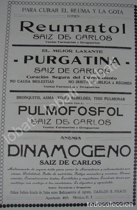 Sammeln von Plakaten: CARTEL ANTIGUO ORIGINAL DE PUBLICIDAD DE LAS MEDICINAS DE 1909 DE CARLOS PRATS