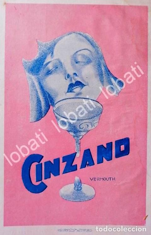 Sammeln von Plakaten: CARTEL ANTIGUO ORIGINAL DE AFICHE ART NOUVEAU VINOS CINZANO 1920s /459