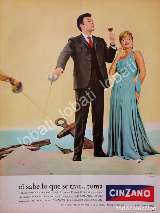 Coleccionismo de carteles: CARTEL ANTIGUO ORIGINAL DE GUILLERMO MURRAY Y VINOS CINZANO VERMOUTH 1960s /463 FEP