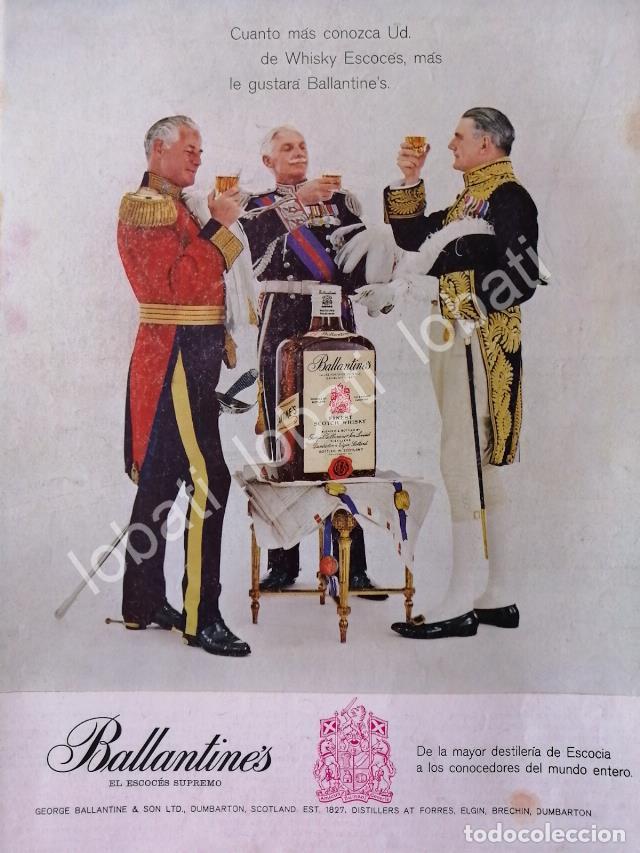 Coleccionismo de carteles: CARTEL ANTIGUO ORIGINAL DE VINOS WHISKY BALLANTINES 1960 /472