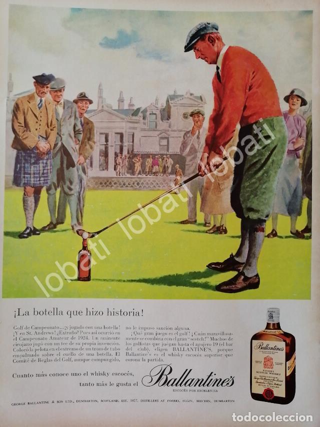 Coleccionismo de carteles: CARTEL ANTIGUO ORIGINAL DE VINOS WHISKY BALLANTINES 1950s /478