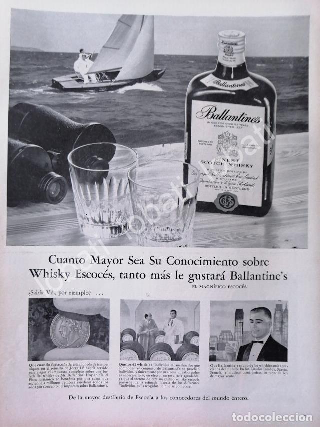 Coleccionismo de carteles: CARTEL ANTIGUO ORIGINAL DE VINOS WHISKY BALLANTINES 1950s /477