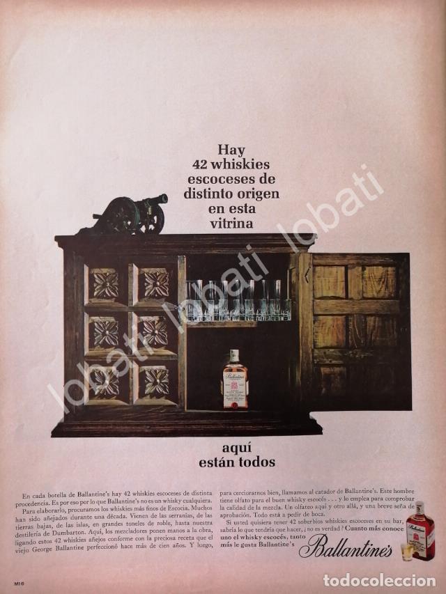 Coleccionismo de carteles: CARTEL ANTIGUO ORIGINAL DE VINOS WHISKY BALLANTINES 1950s /483