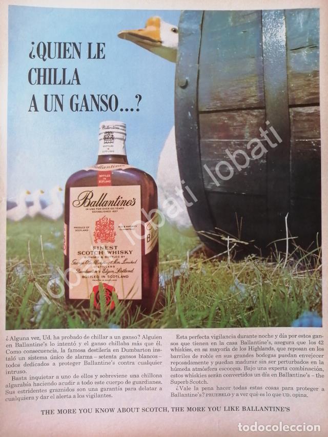 Coleccionismo de carteles: CARTEL ANTIGUO ORIGINAL DE VINOS WHISKY BALLANTINES 1950s /481