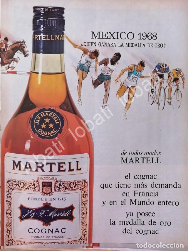 Collezionismo di affissi: CARTEL ANTIGUO ORIGINAL DE COGNAC MARTELL Y OLIMPIADA MEXICO 68 /501