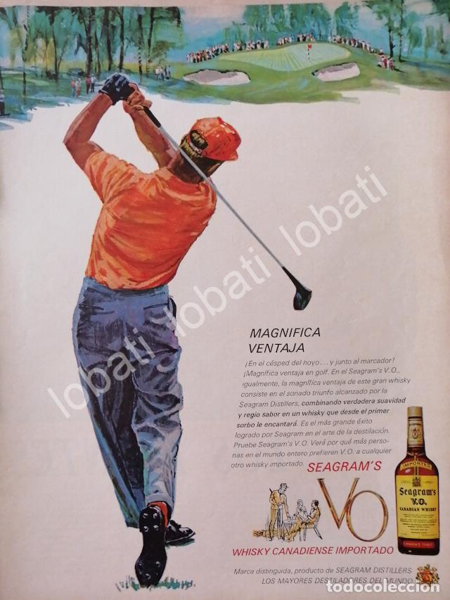 Sammeln von Plakaten: CARTEL ANTIGUO ORIGINAL DE VINOS. WHISKY SEAGRAMS V.O. 1960s /519