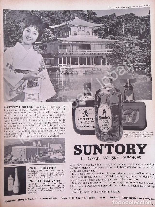 Sammeln von Plakaten: CARTEL ANTIGUO ORIGINAL DE VINOS. WHISKY SUNTORY 1963 /550