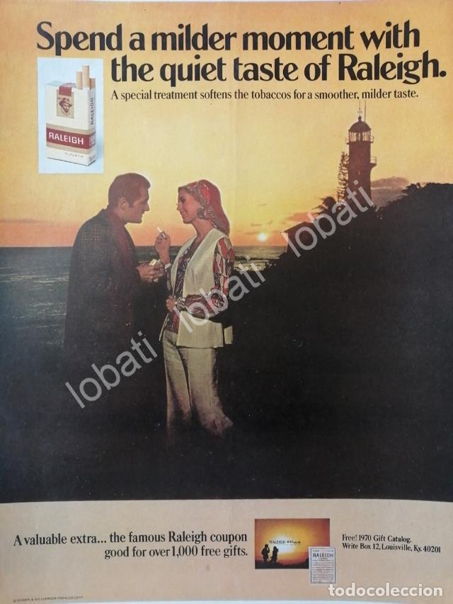 Poster collecting: CARTEL ANTIGUO ORIGINAL DE CIGARROS RALEIGH 1970 /T269