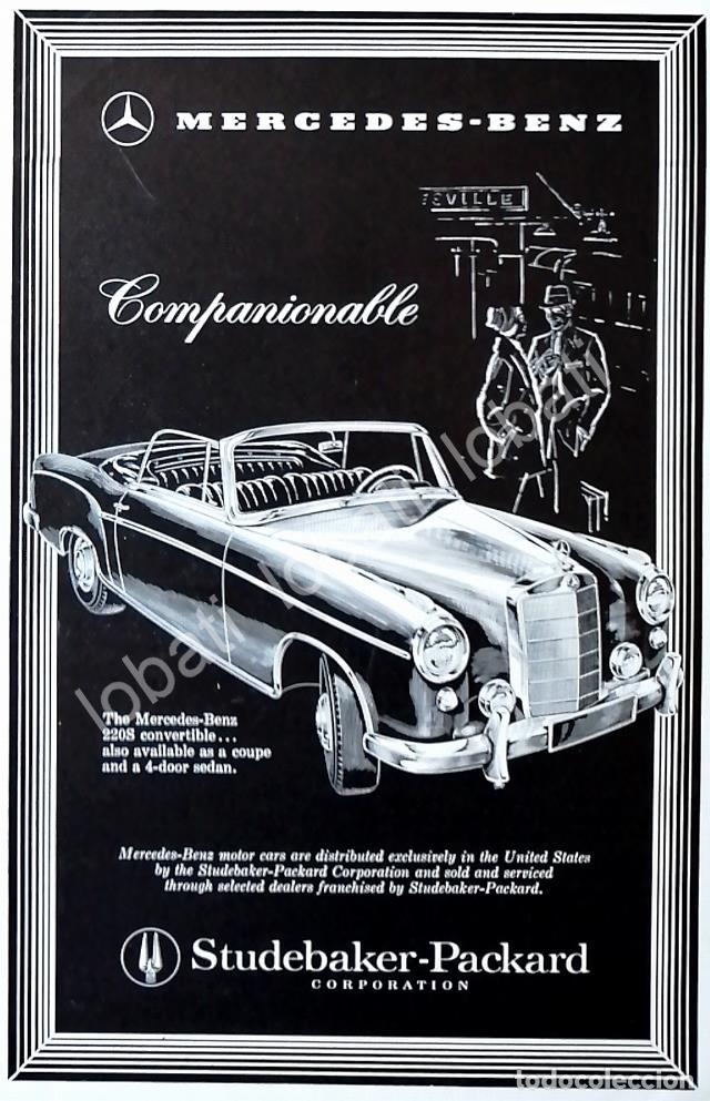 Poster collecting: CARTEL ANTIGUO ORIGINAL DE AUTOS MERCEDES BENZ 220S CONVERTIBLE 1950s /320