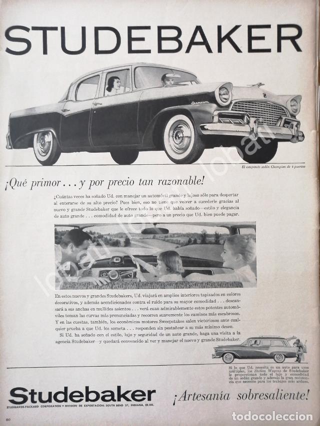 Poster collecting: CARTEL ANTIGUO ORIGINAL DE AUTOS STUDEBAKER CHAMPION 1957 /337