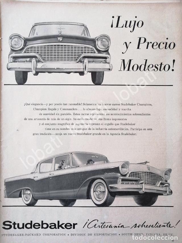 Poster collecting: CARTEL ANTIGUO ORIGINAL DE AUTOS STUDEBAKER CHAMPION 1957 /336
