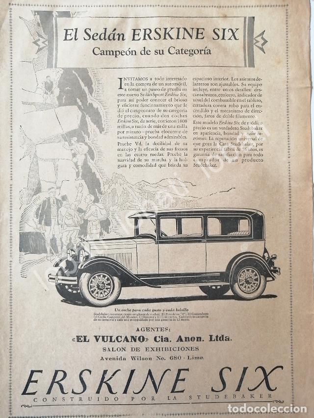 Poster collecting: CARTEL ANTIGUO ORIGINAL DE AUTOS ERSKINE SIX 1926 /340 MUY RARO
