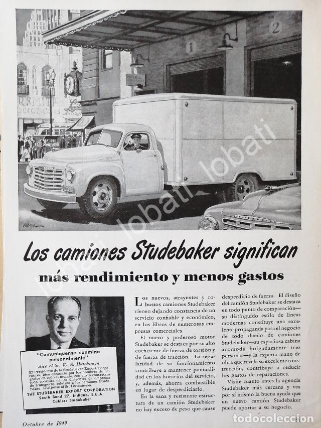 Collectionnisme d'affiches: CARTEL ANTIGUO ORIGINAL DE AUTOS. CAMIONES STUDEBAKER 1949 /347