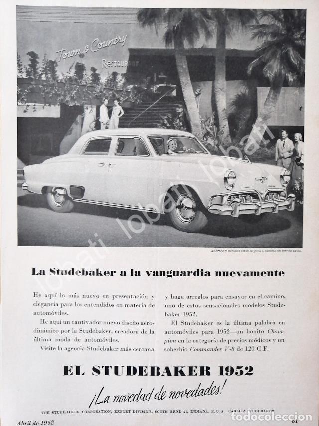 Collectionnisme d'affiches: CARTEL ANTIGUO ORIGINAL DE AUTOS STUDEBAKER CHAMPION 1952 /348