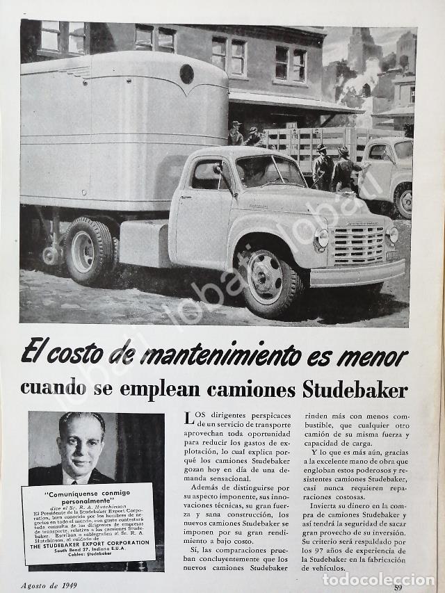 Collectionnisme d'affiches: CARTEL ANTIGUO ORIGINAL DE AUTOS. CAMIONES STUDEBAKER 1949 /363