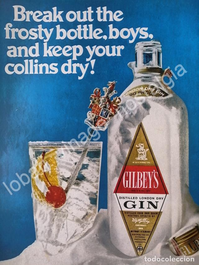 Collectionnisme d'affiches: CARTEL ANTIGUO ORIGINAL DE GINEBRA GILBEYS 1970 /V297