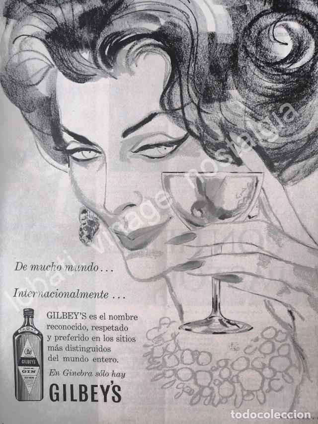 Collectionnisme d'affiches: CARTEL ANTIGUO ORIGINAL DE GINEBRA GILBEYS 1961 /V296