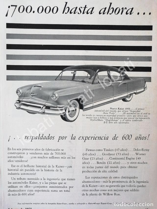 Collectionnisme d'affiches: CARTEL ANTIGUO ORIGINAL DE AUTOS KAISER 1953 /372