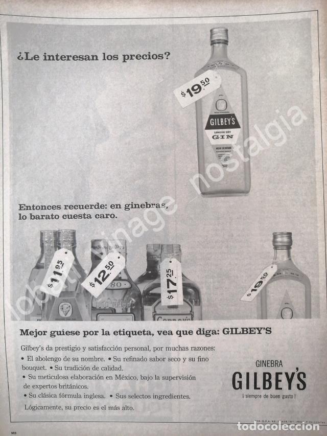 Coleccionismo de carteles: CARTEL ANTIGUO ORIGINAL DE GINEBRA GILBEYS 1966 /V302