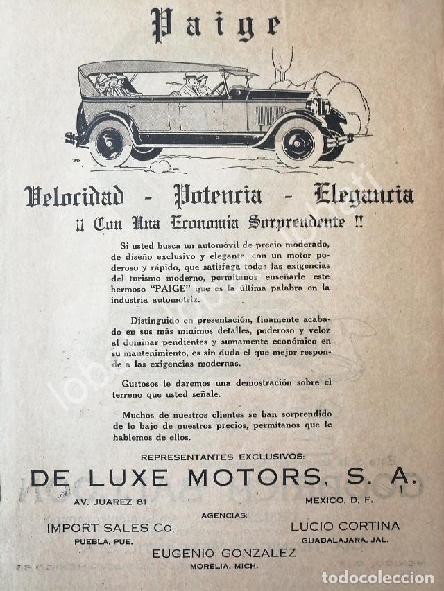 Collectionnisme d'affiches: CARTEL ANTIGUO ORIGINAL DE AUTOS PAIGE 1926 DELUXE MOTORS /383 MUY RARO