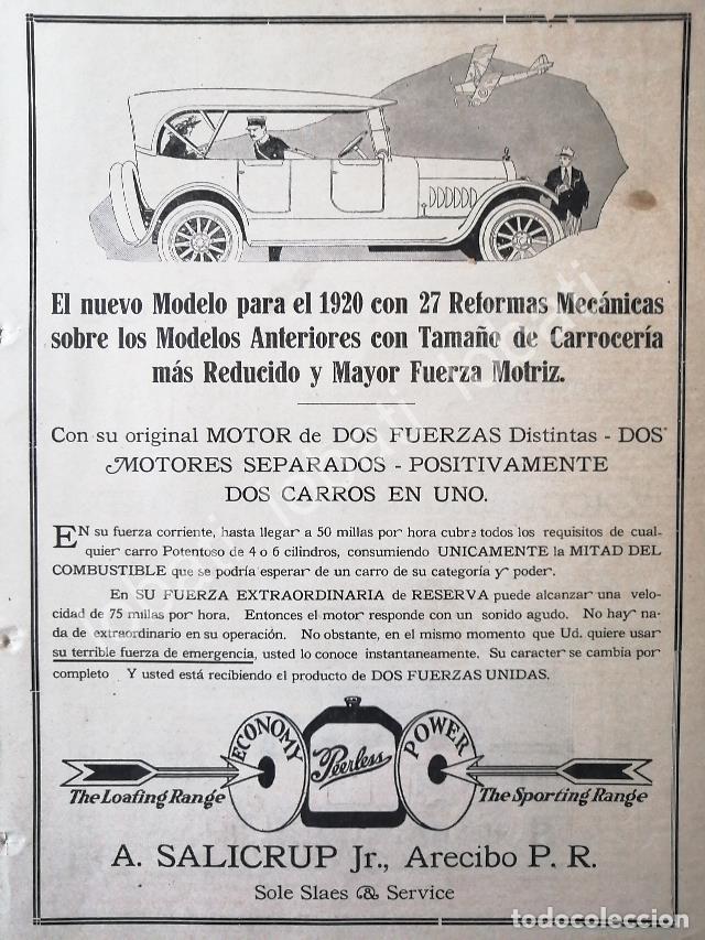 Collectionnisme d'affiches: CARTEL ANTIGUO ORIGINAL DE AUTOS PEERLESS 1920 /387 SUPER RARO