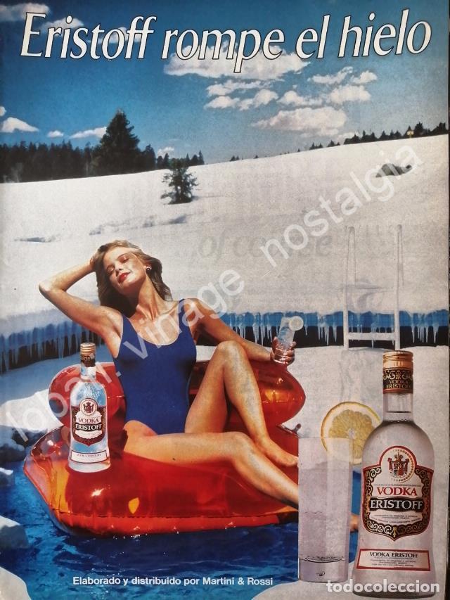 Collectionnisme d'affiches: CARTEL ANTIGUO ORIGINAL DE VODKA ERISTOFF 1980s /V316 / RARO