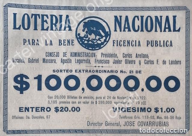 Collezionismo di affissi: CARTEL ANTIGUO ORIGINAL DE LOTERIA NACIONAL. 1922 /103