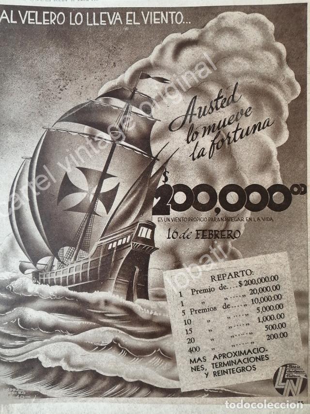 Collezionismo di affissi: CARTEL ANTIGUO ORIGINAL DE LOTERIA NACIONAL. 1940 . DIBUJO DE LOPEZ HERRERO /107