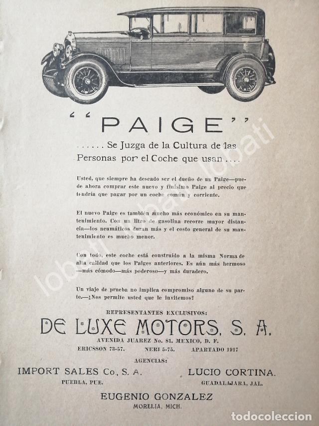 Collezionismo di affissi: CARTEL ANTIGUO ORIGINAL DE AUTOS PAIGE 1926 /412 MUY RARO
