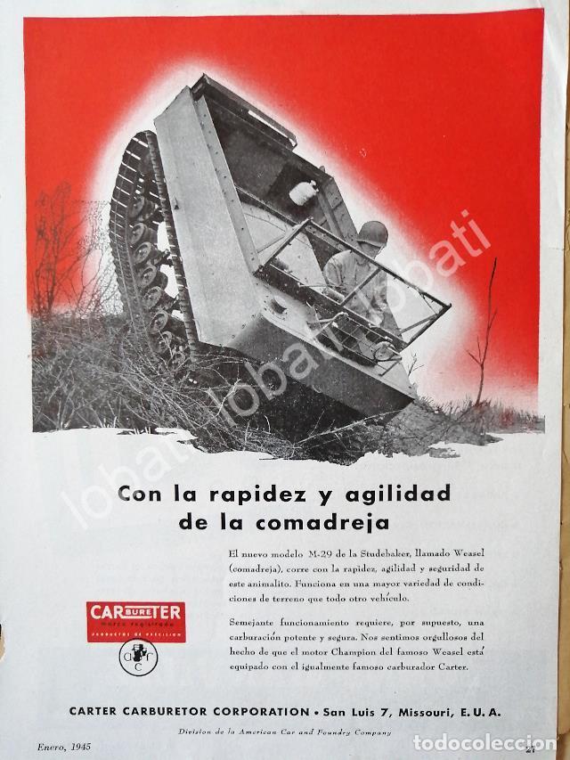 Collezionismo di affissi: CARTEL ANTIGUO ORIGINAL DE BLINDADO MILITAR STUDEBAKER M29 1945 SUPER RARO /SGM