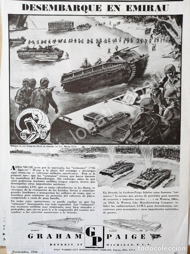 Collezionismo di affissi: CARTEL ANTIGUO ORIGINAL DE AUTOPARTES GRAHAM PAIGE Y 2DA GUERRA MUNDIAL 1944 /SGM RARO