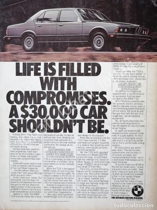Collezionismo di affissi: CARTEL ANTIGUO ORIGINAL DE AUTOS BMW 733i 1980 / 421