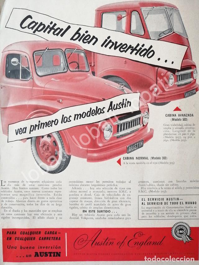 Collezionismo di affissi: CARTEL ANTIGUO ORIGINAL DE CAMIONES BMC AUSTIN 303 1955 / 422
