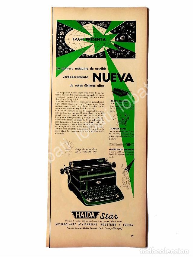 Collectionnisme d'affiches: CARTEL ANTIGUO ORIGINAL DE MAQUINAS DE ESCRIBIR HALDA STAR 1950s /17