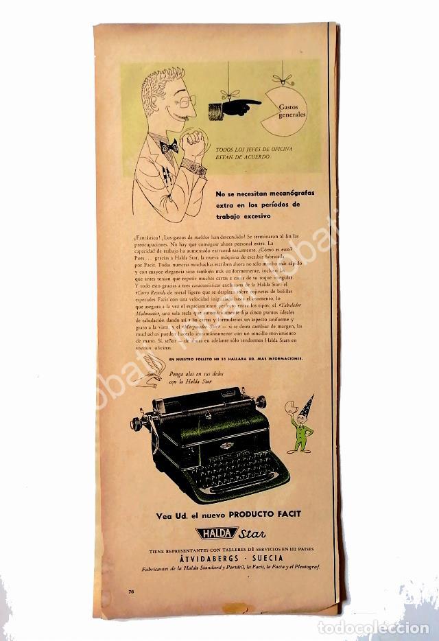 Collectionnisme d'affiches: CARTEL ANTIGUO ORIGINAL DE MAQUINAS DE ESCRIBIR HALDA STAR 1950s /18