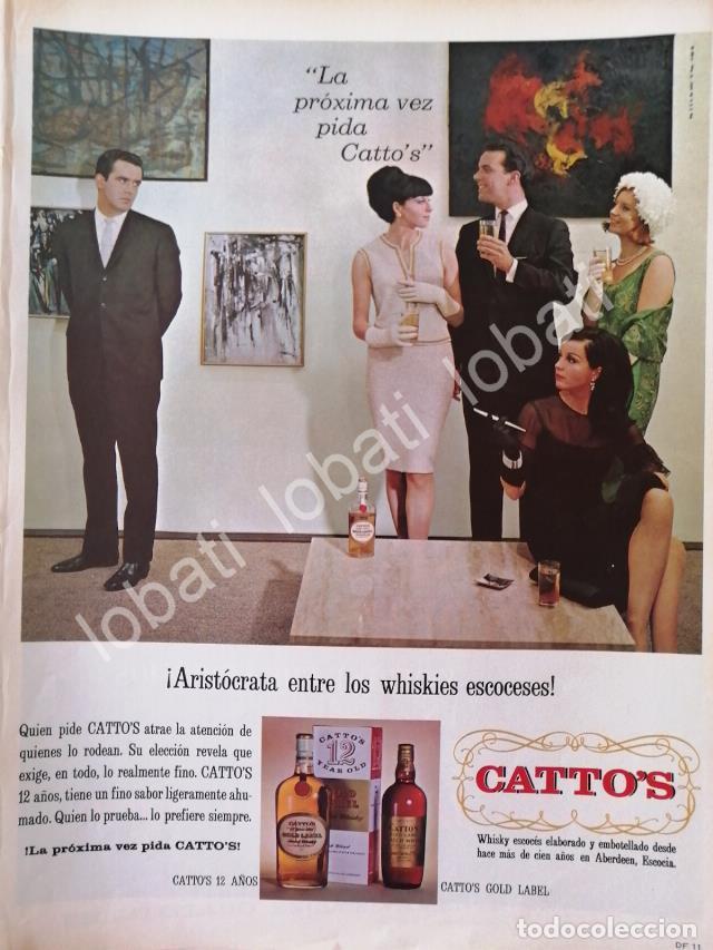 Collectionnisme d'affiches: CARTEL ANTIGUO ORIGINAL DE VINOS. WHISKY CATTOS GOLD LABEL 1965 /569 /RARO