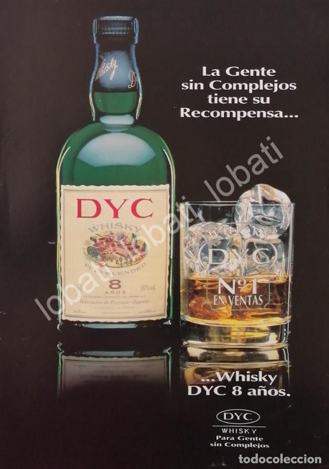 Collectionnisme d'affiches: CARTEL ANTIGUO ORIGINAL DE VINOS. WHISKY DYC 8 A&Ntilde;OS. 1980s /572 /RARO