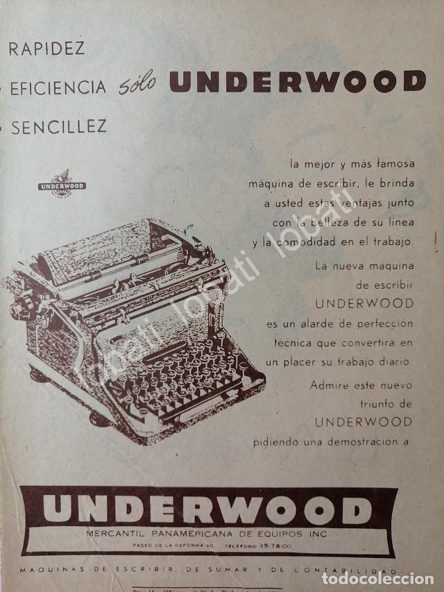 Collectionnisme d'affiches: CARTEL ANTIGUO ORIGINAL DE MAQUINAS DE ESCRIBIR UNDERWOOD 1953 /28