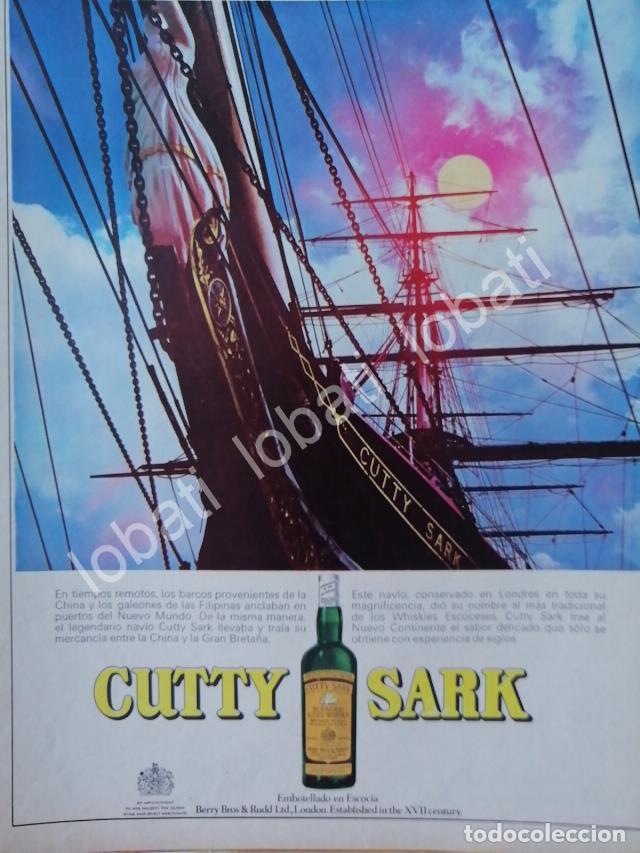 Collectionnisme d'affiches: CARTEL ANTIGUO ORIGINAL DE VINOS. WHISKY CUTTY SARK 1960s /578