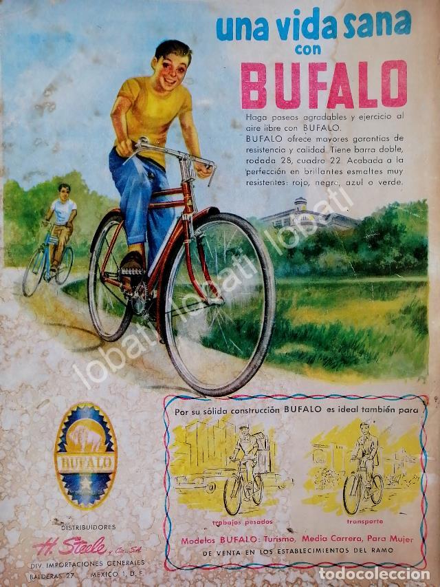Coleccionismo de carteles: CARTEL ANTIGUO ORIGINAL DE BICICLETAS BUFALO 1956 H. STEELE