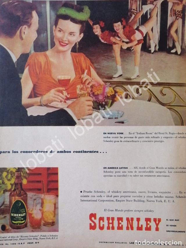 Collectionnisme d'affiches: CARTEL ANTIGUO ORIGINAL DE VINOS. WHISKY SCHENLEY 1946 /584 MUY RARO