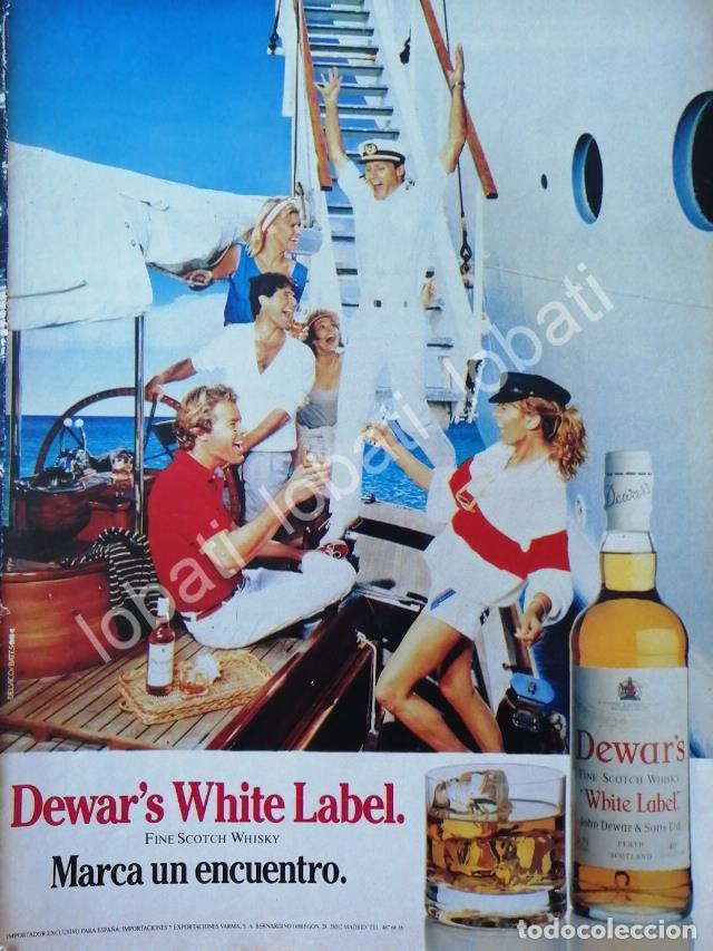 Collectionnisme d'affiches: CARTEL ANTIGUO ORIGINAL DE VINOS. WHISKY DEWARS 1980s /592 RARO