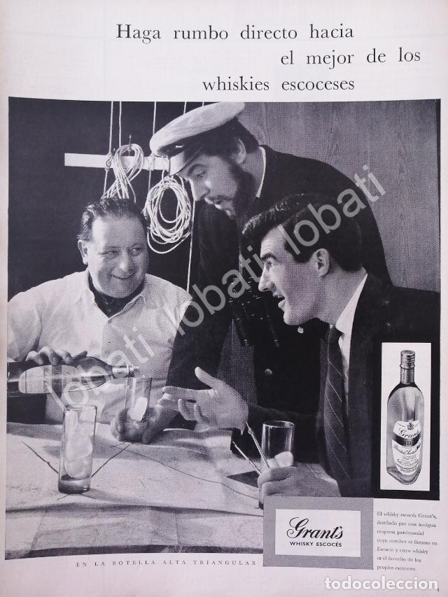 Collectionnisme d'affiches: CARTEL ANTIGUO ORIGINAL DE VINOS. WHISKY GRANTS 1959 /596