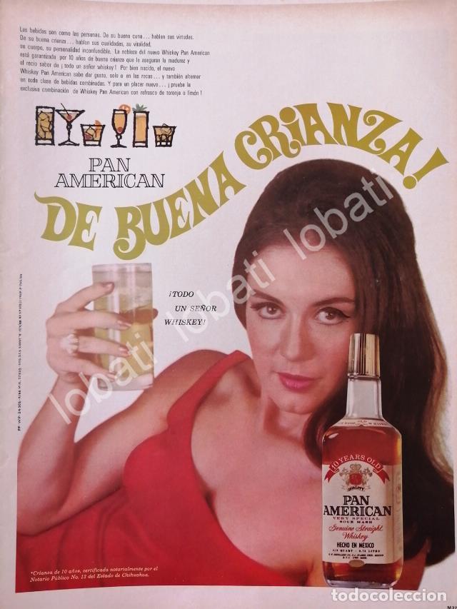 Collectionnisme d'affiches: CARTEL ANTIGUO ORIGINAL DE VINOS. WHISKY PANAMERICAN 1966 /597 SUPER RARO 10+