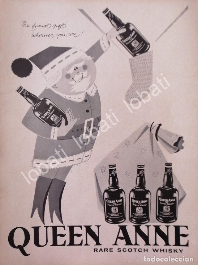 Collectionnisme d'affiches: CARTEL ANTIGUO ORIGINAL DE VINOS. WHISKY QUENN ANNE 1950s /601 MUY RARO